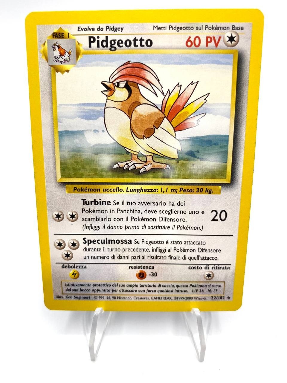 Carta Pokemon Pidgeotto Set Base BS 22/102 Italiano Vintage Excellent No holo