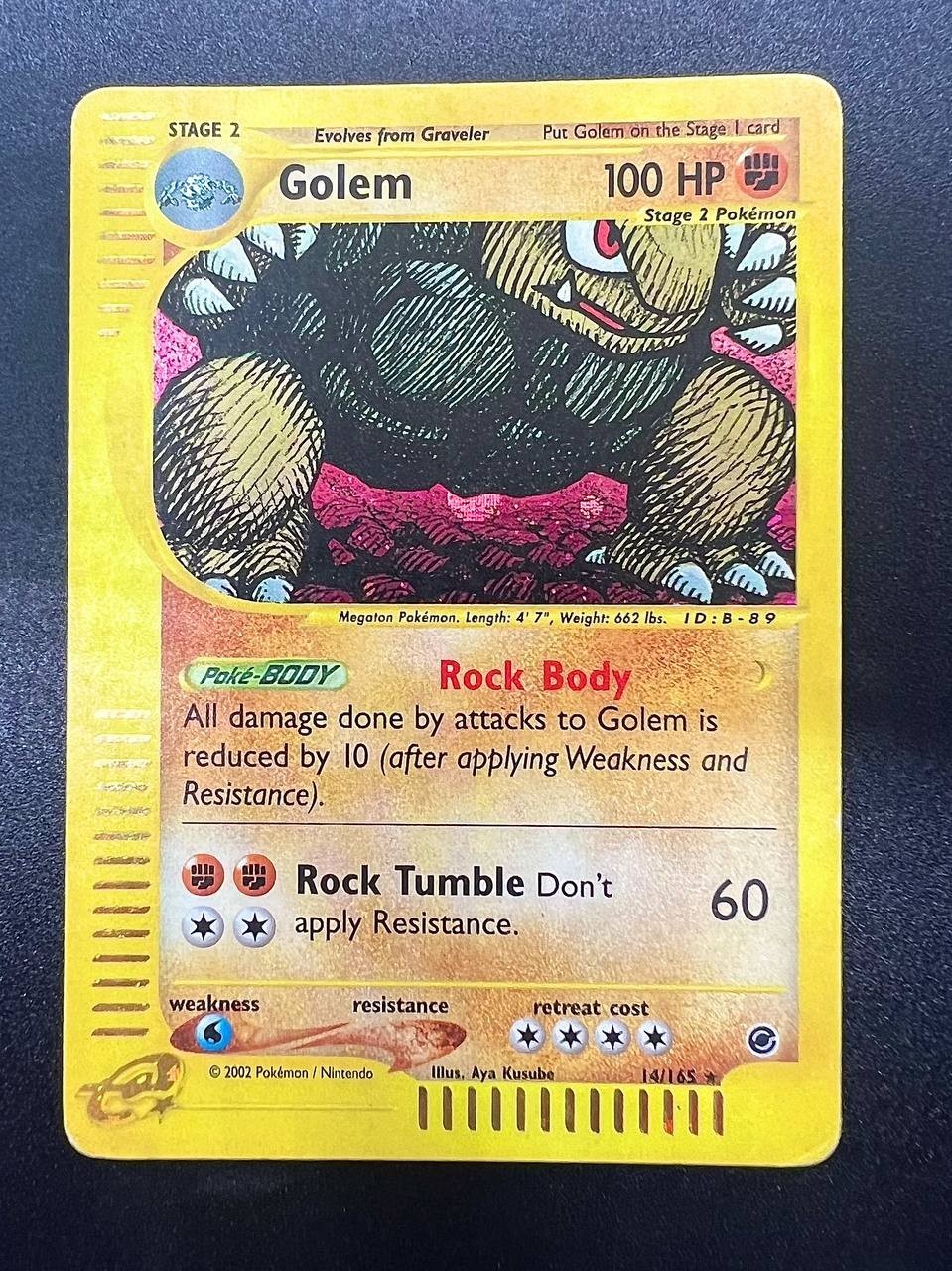 Carta Pokemon Golem Holo 14/165 EX Expedition Inglese Vintage Poor No holo