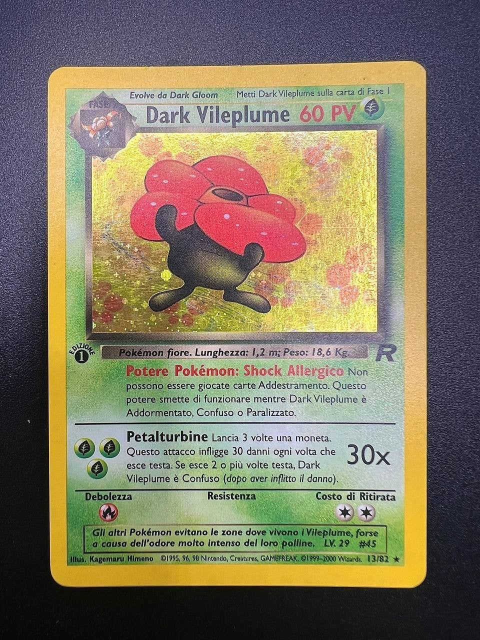 Pokémon Dark Vileplume Team Rocket 13/82 Light Played Vintage ITA 1a Edizione