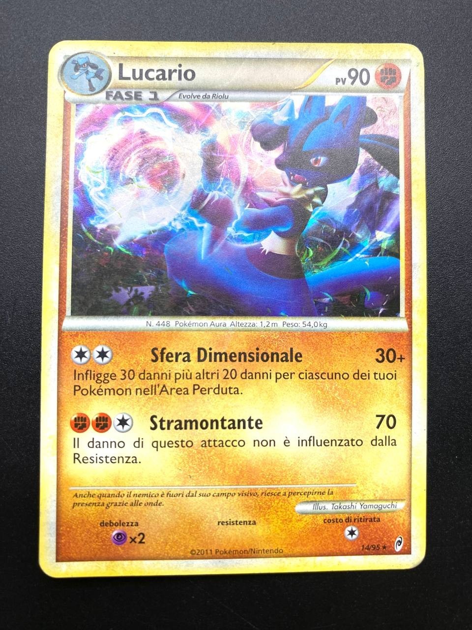 Carta pokemon Lucario Cracked Ice Holo Richiamo delle Leggende 14/95 Italiano GD