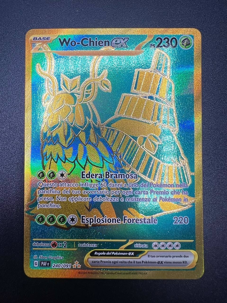 Pokémon Wo-Chien ex PAF 240/091 DESTINO DI PALDEA NEAR MIN ITALIANO CARTA ITA NM