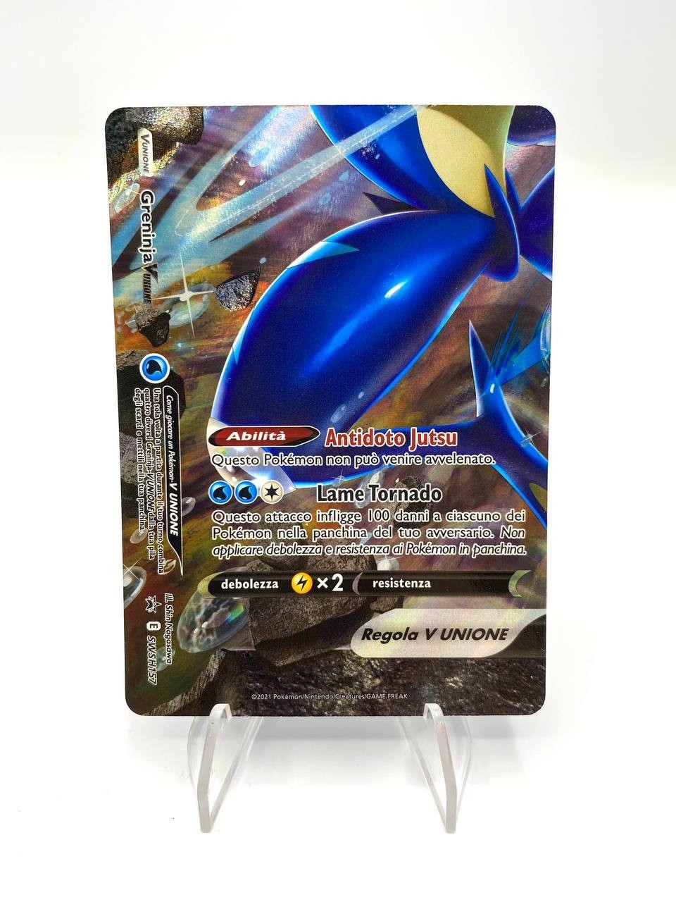 Carta Pokemon Greninja V Unione SWSH157 Oversized JUMBO Black Star Promo NM ITA