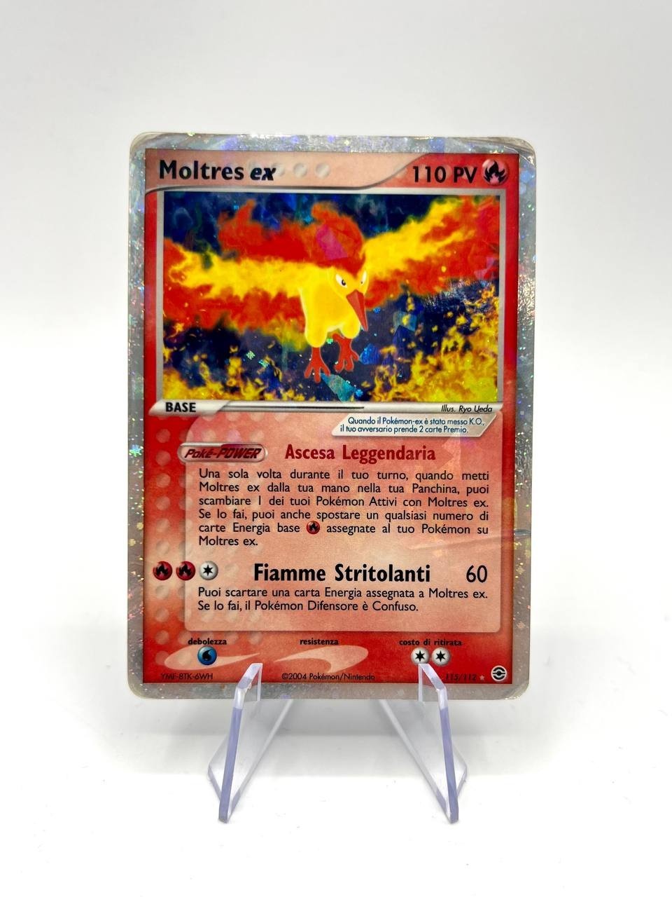Moltres Ex 115/112 Ex RossoFuoco E VerdeFoglia rara holo italiano poor