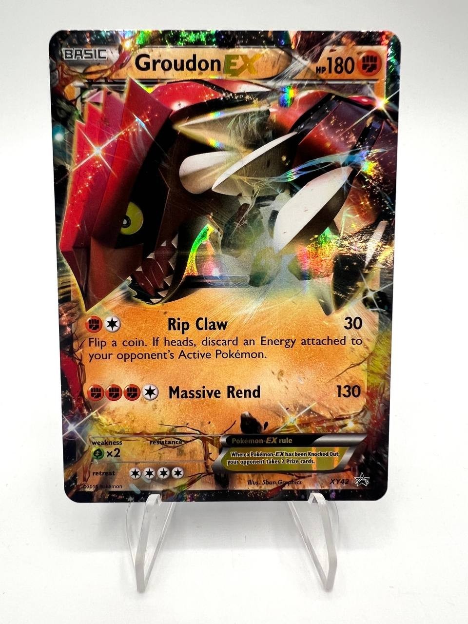 Carta pokemon Groudon EX XY42 set XY black star Promo Inglese Near mint Holo