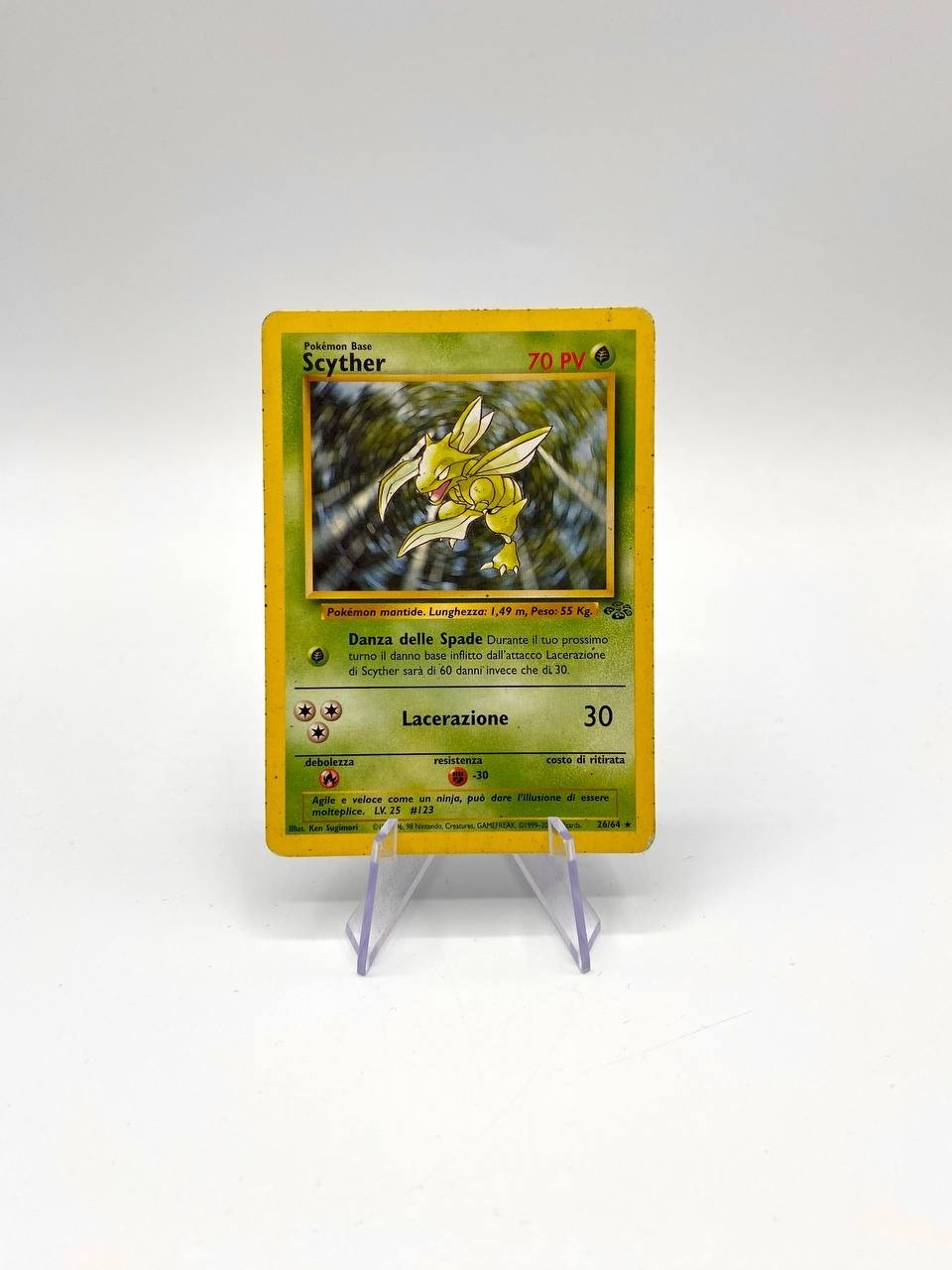 Carta pokemon Scyther 26/64 set JU Jungle No holo Vintage Poor Italiano