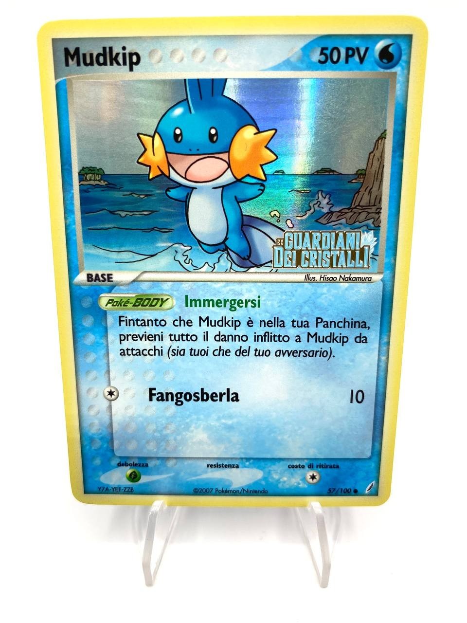 Carta Pokemon EX guardiani dei cristalli 57/100 Mudkip Holo Italiano NM stamped