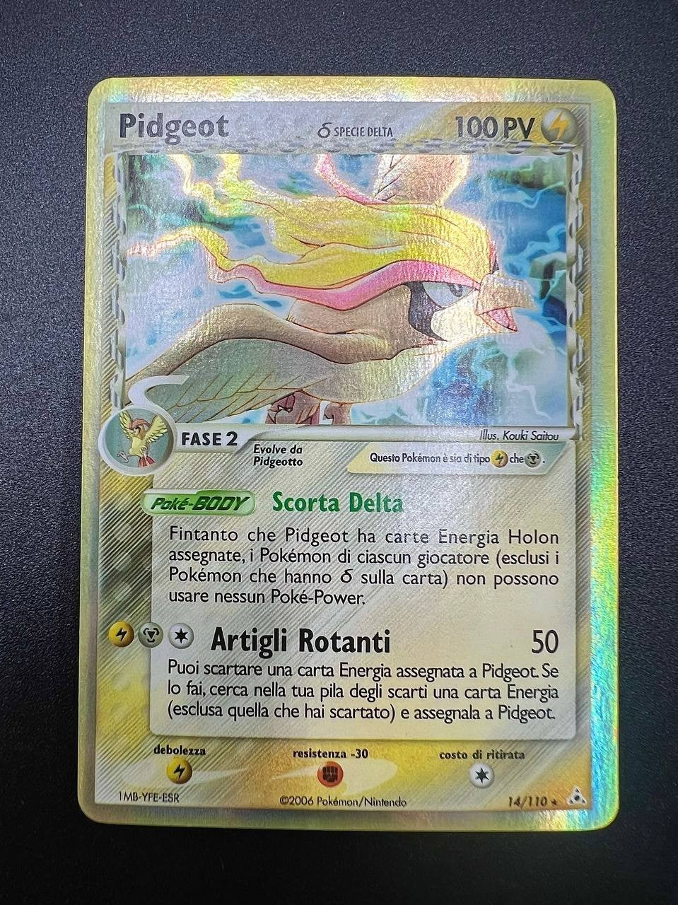 Pokémon Pidgeot Holo HP 14/110 Specie Delta Italiano ITA Carta EXC