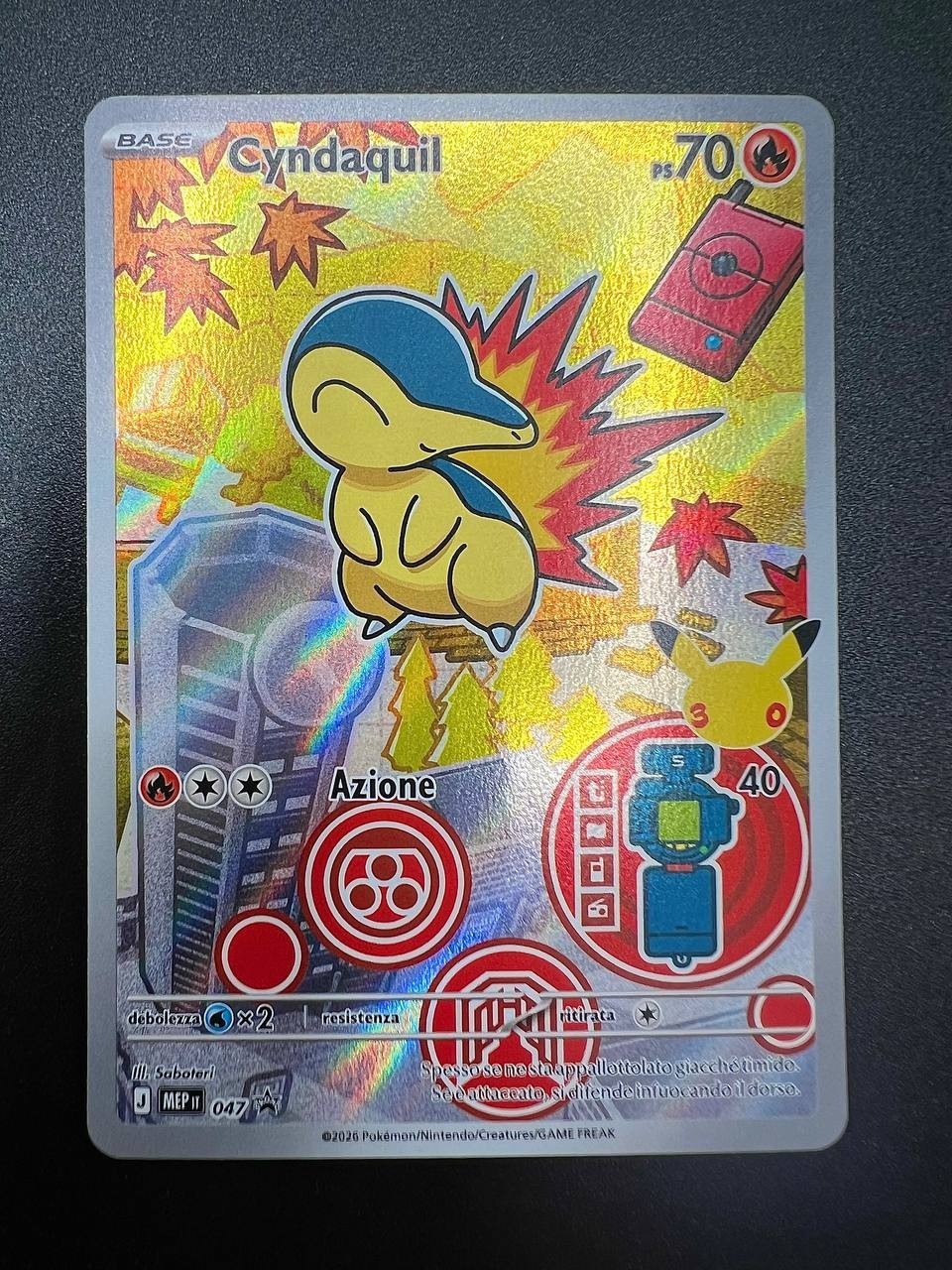 carta pokemon Cyndaquil MEP 047 Black Star Promos italiano near mint art rare