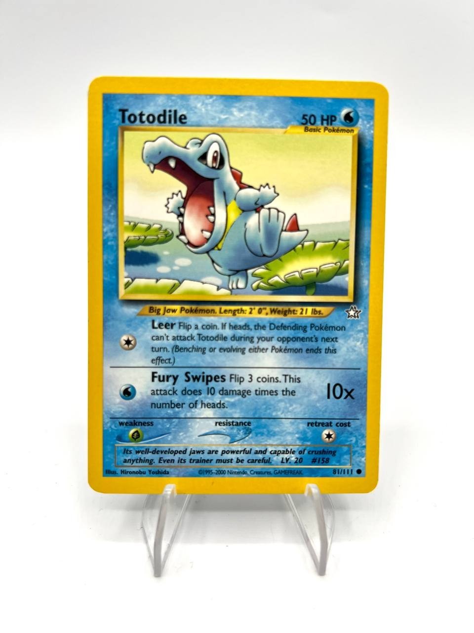 Carta Pokemon Totodile 81/111 set Neo Genesis Inglese Excellent Vintage No holo