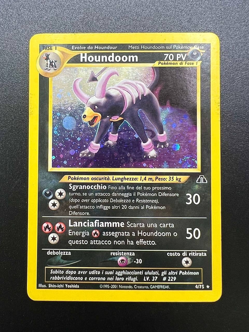 Carta pokemon Houndoom 4/75 NDI Neo Discovery Italiano Holo Vintage Excellent