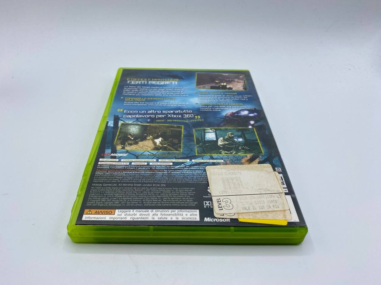 Videogioco Blacksite XBOX 360 italiano completo di manuale Funzionante Midway