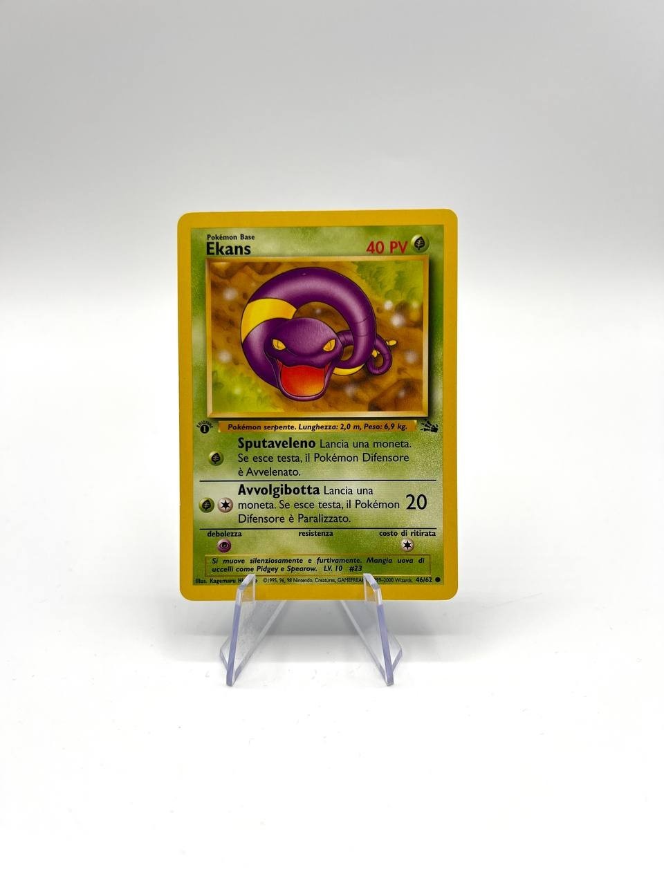 Carta pokemon Ekans 46/62 set Fossil FO Vintage good Italiano 1a Edizione