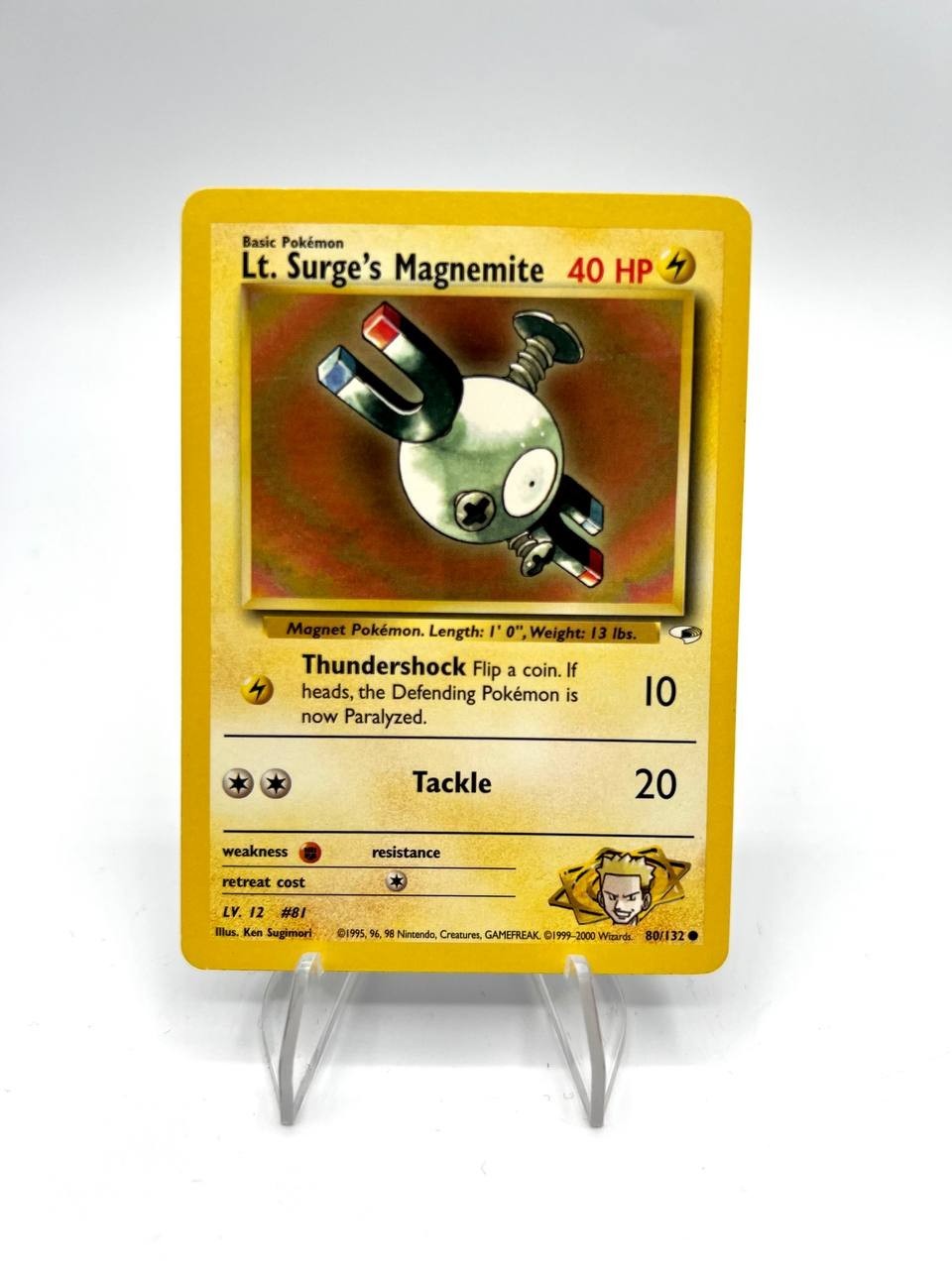 Pokemon Lt. Surge's Magnemite 80/132 set Gym Challenge Excellent Inglese Vintage