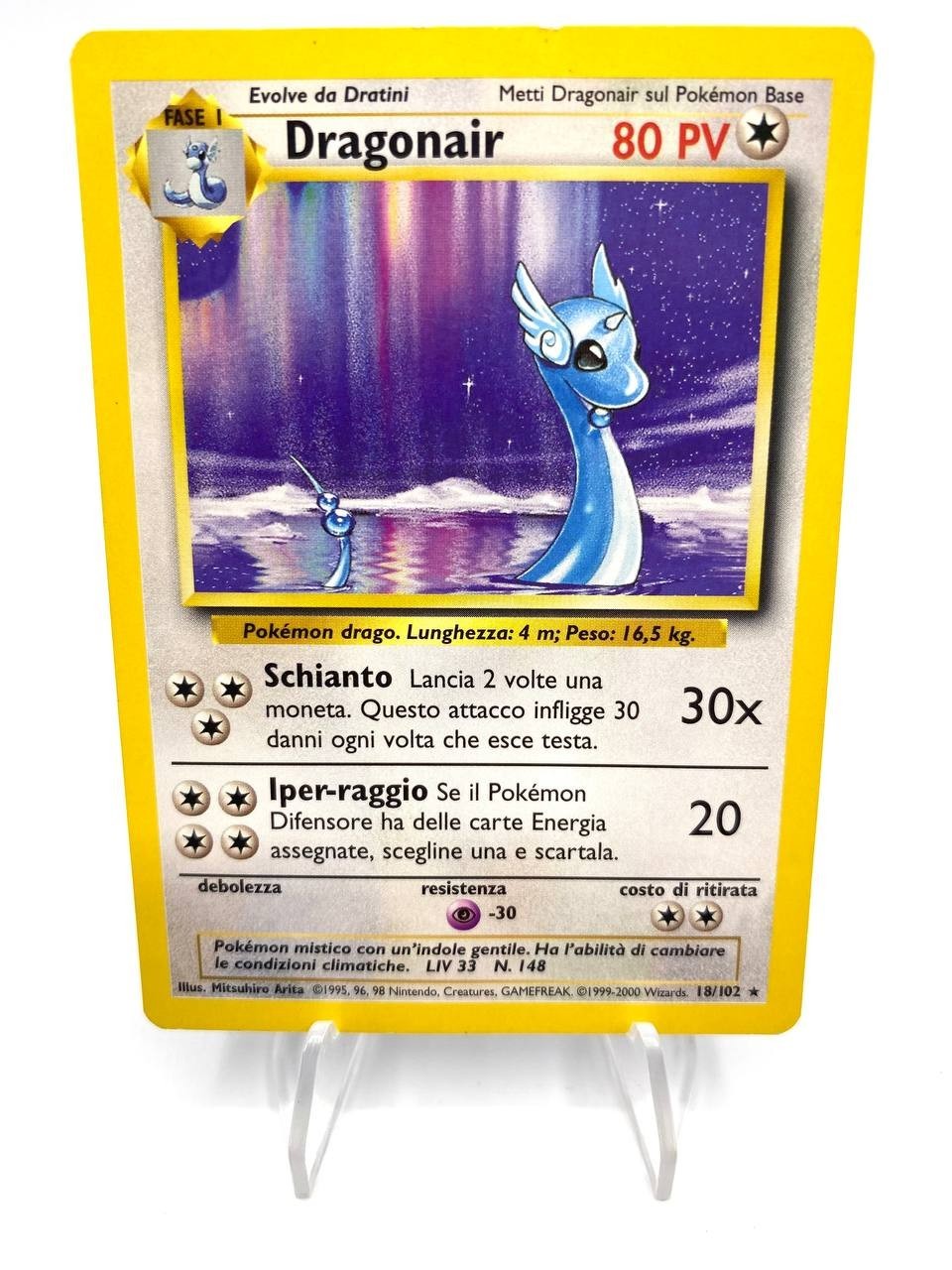 Carta Pokemon Dragonair 18/102 Set Base Italiano no Holo Vintage Excellent