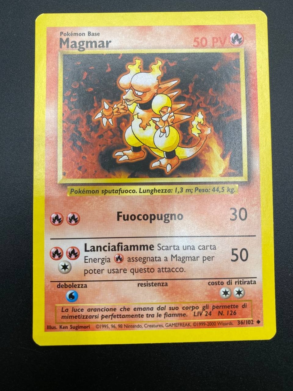 Carta Pokemon Magmar 36/102 Set Base BS Italiano Near Mint vintage No holo