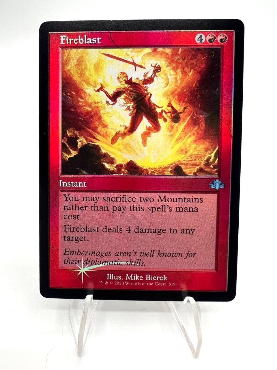 Carta MTG Magic Fireblast Retro Frame Dominaria Remastered Near mint Inglese
