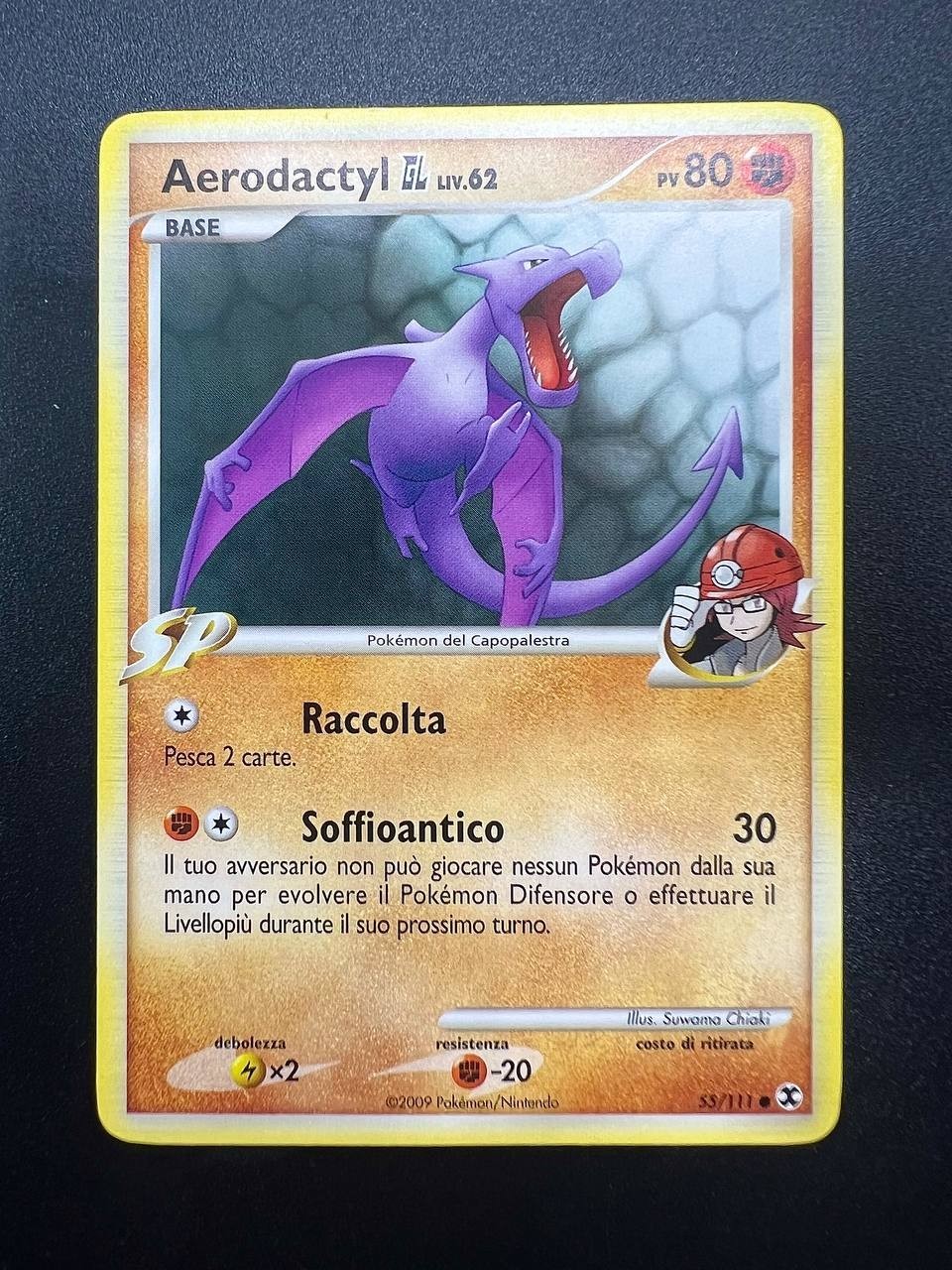 Carta Pokemon Aerodactyl GL lv.62 55/111 RR L'ascesa dei rivali Italiano No holo