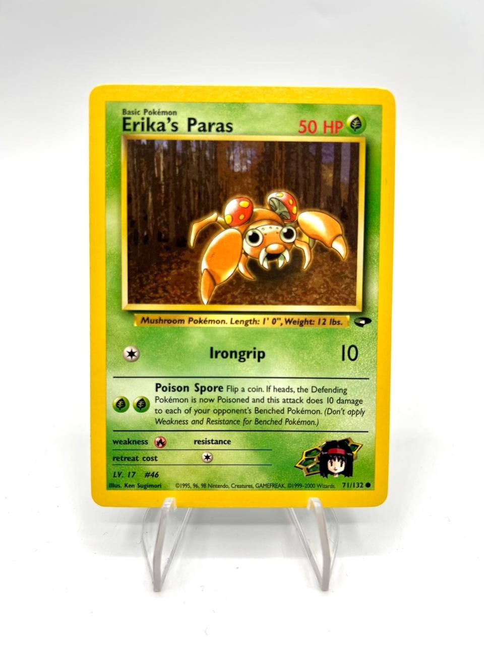 carta pokemon Erika's Paras 71/132 set Gym Challenge Excellent Inglese Vintage