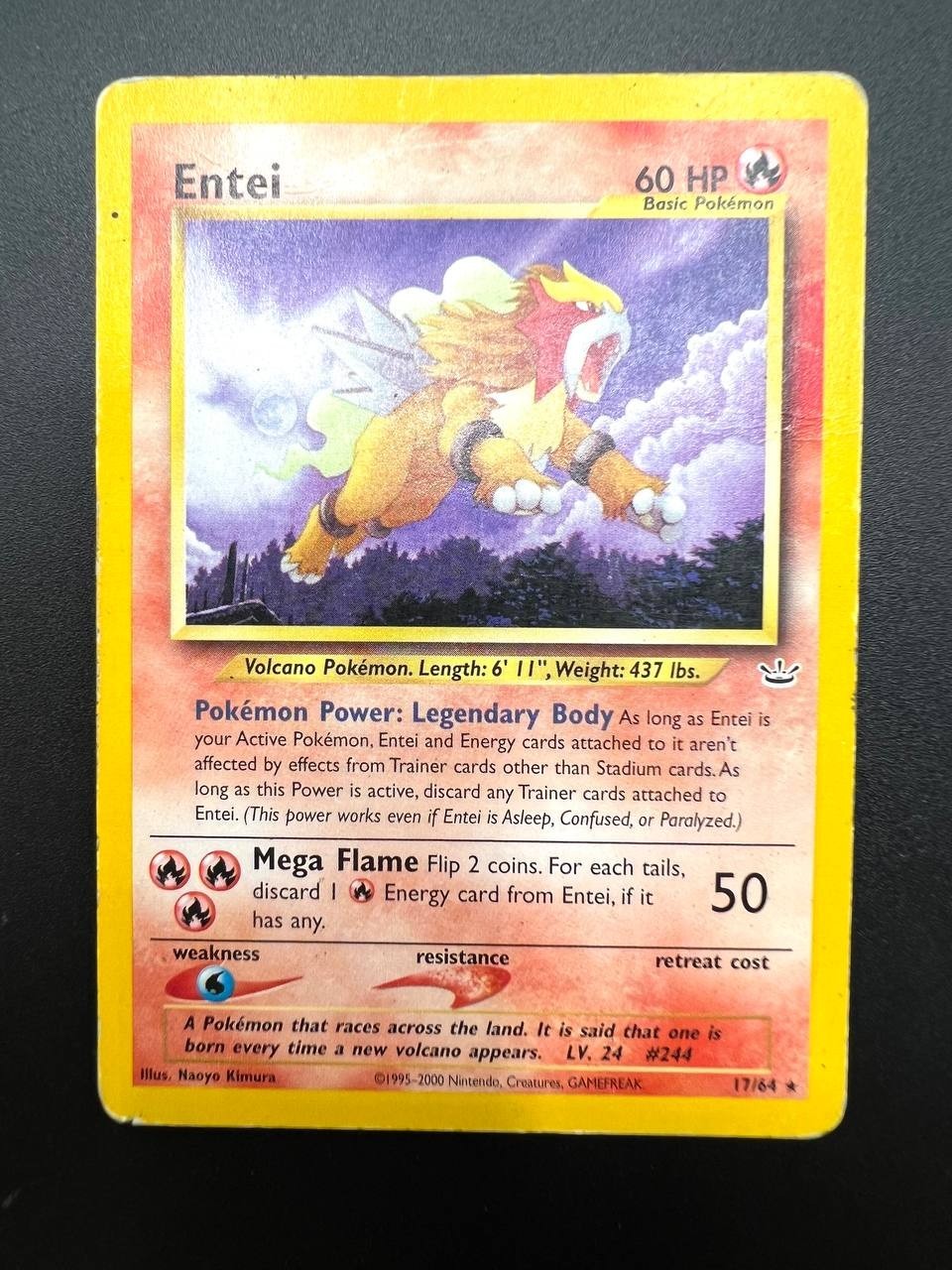 Carta Pokemon Entei 17/64 set Neo Revelation Poor Inglese Vintage No holo