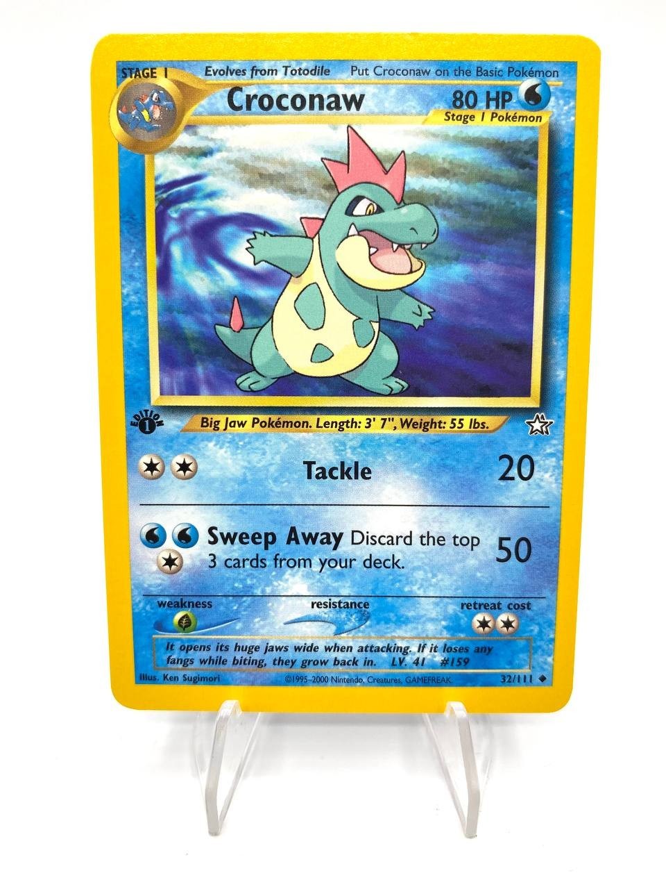 Carta pokemon Croconaw 32/111 set Neo Genesis Excellent 1st edition Inglese ENG