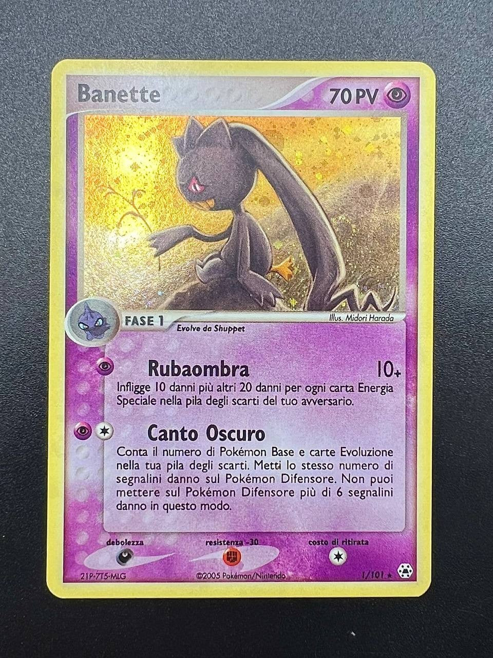carta Pokemon Banette 1/101 HL set EX Leggende nascoste Holo Italiano Near mint