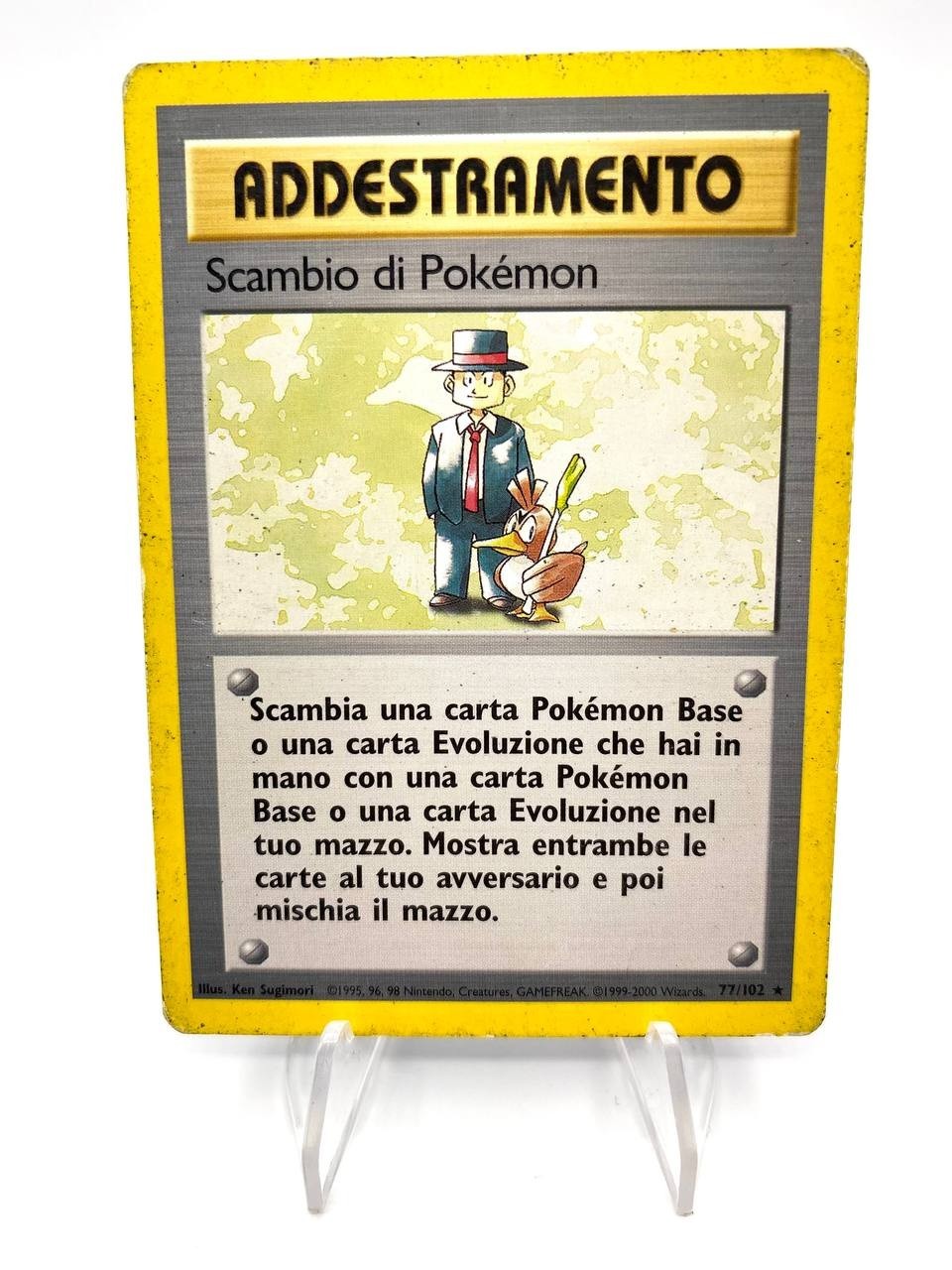 Carta addestramento Scambio di Pokemon 77/102 Set Base BS Italiano Poor Vintage