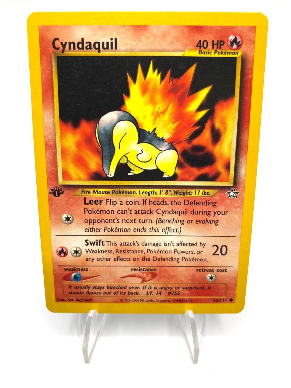 Carta Pokemon Cyndaquil set Neo Genesis 56/111 1a Edizione Near mint Inglese