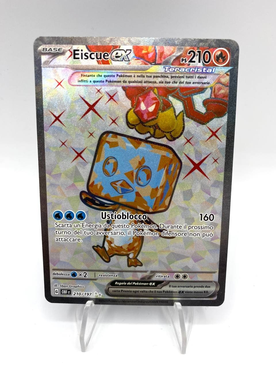 Carta Pokemon EISCUE EX 210/197 set Ossidiana Infuocata OBF Full Art Holo ITA NM