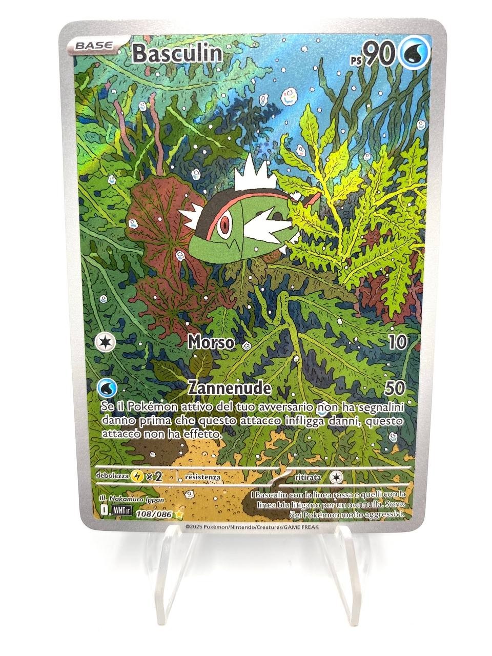 Carta Pokemon Basculin WHT it 108/086 set Fuoco bianco Near Mint Holo Italiano