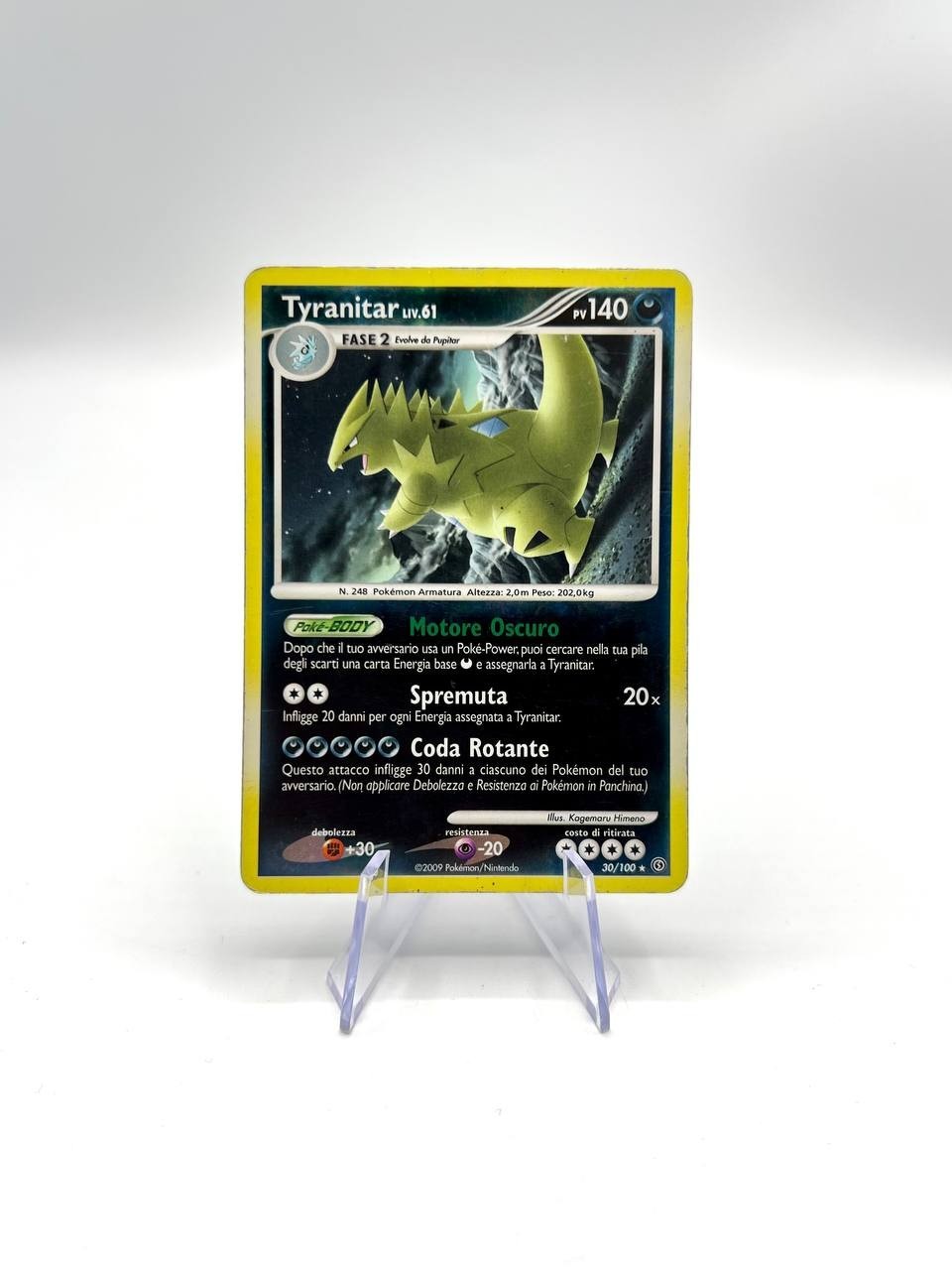 carta pokemon Tyranitar liv.61 30/100 Fronte di tempesta Italiano Poor Vintage
