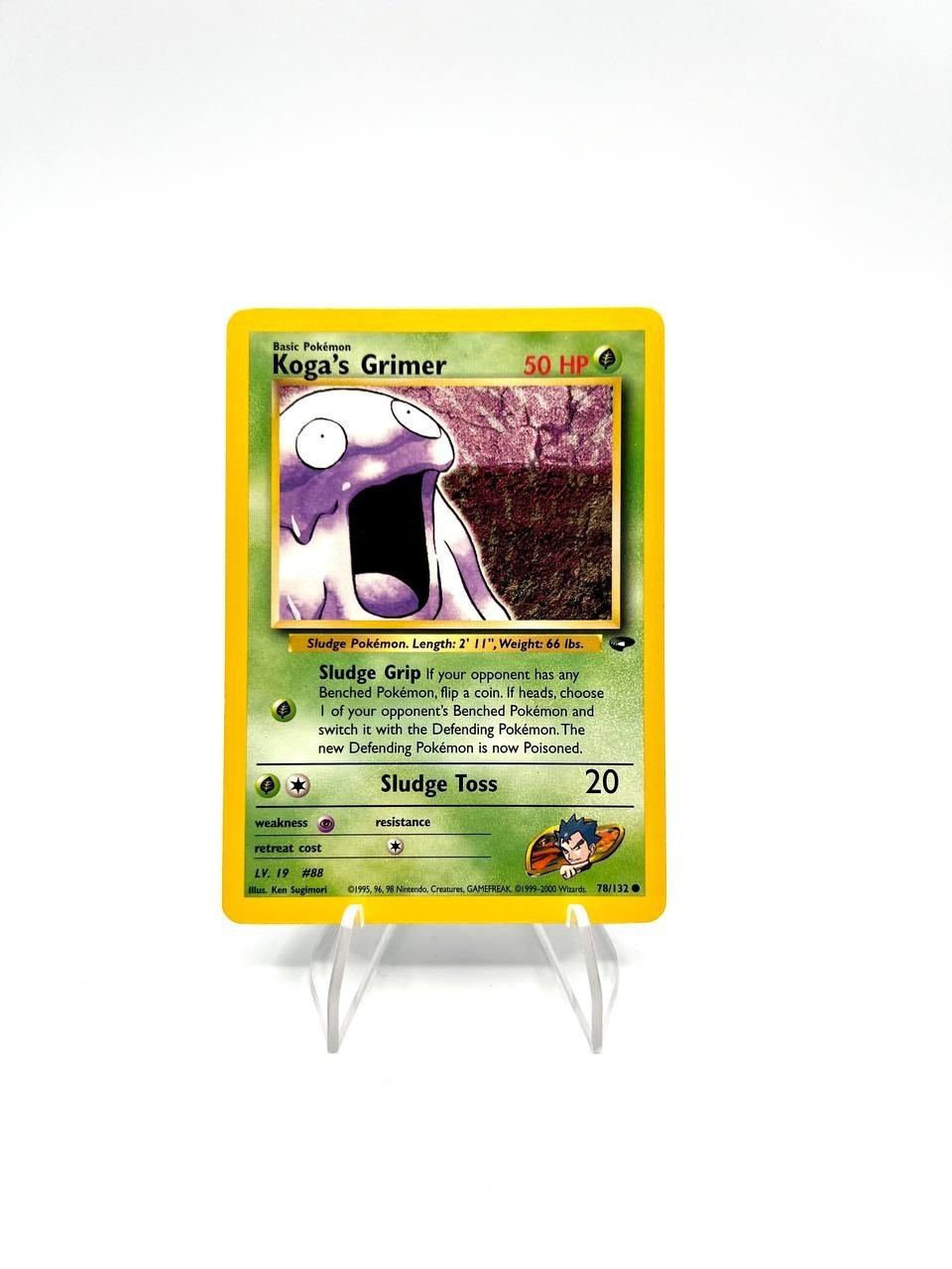 Carta pokemon Koga's Grimer 78/132 set Gym Challenge Vintage Inglese Excellent