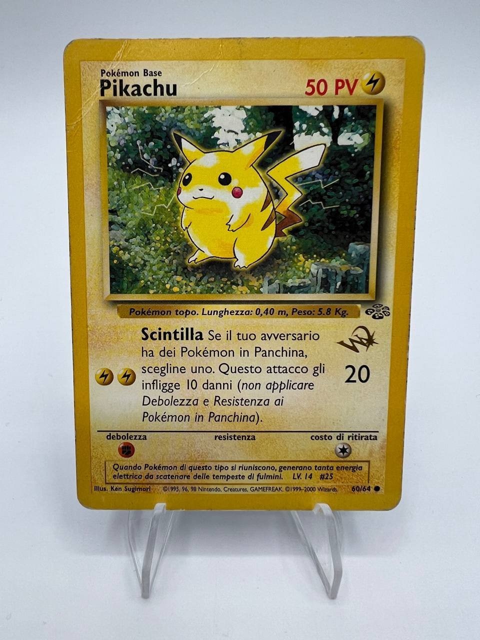 Carta Pokemon Pikachu 60/64 Wizard of the Coast Stamped set Jungle Italiano Poor