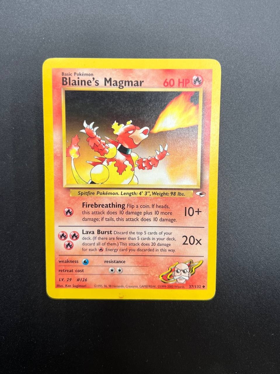 Carta pokemon Blaine's Magmar 37/132 set Gym Heroes Inglese Excellent Vintage