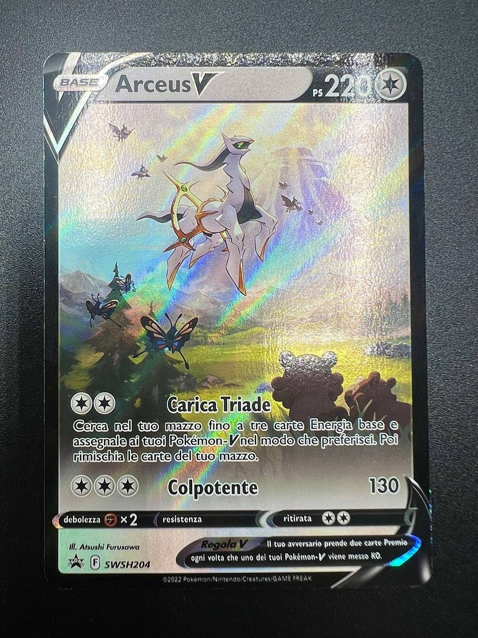 Pokemon Arceus V SWSH204 black star Promo V Alt Art italiano excellent Holo