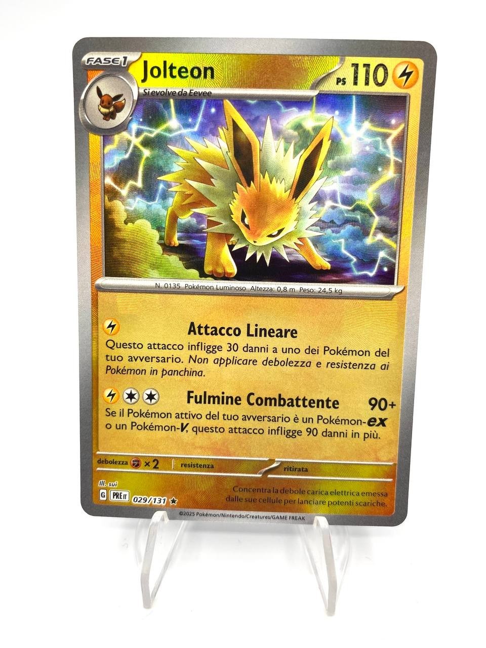 Carta Pokémon Jolteon 029/131 Reverse Pokeball Evoluzioni Prismatiche Holo ITA