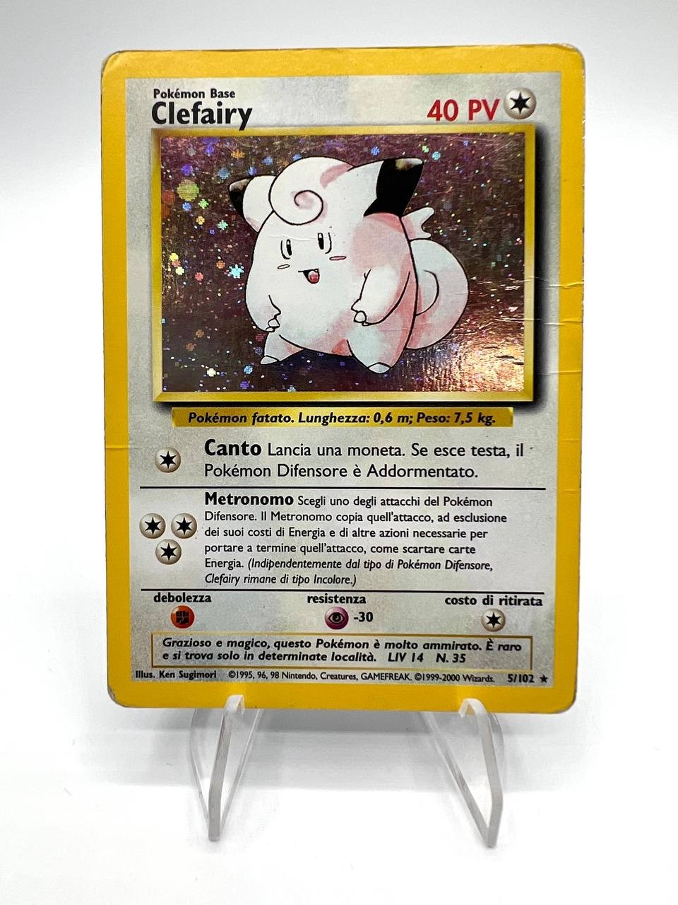 Carta Pokemon Clefairy 5/102 Base Set BS Italiano Poor holo Vintage