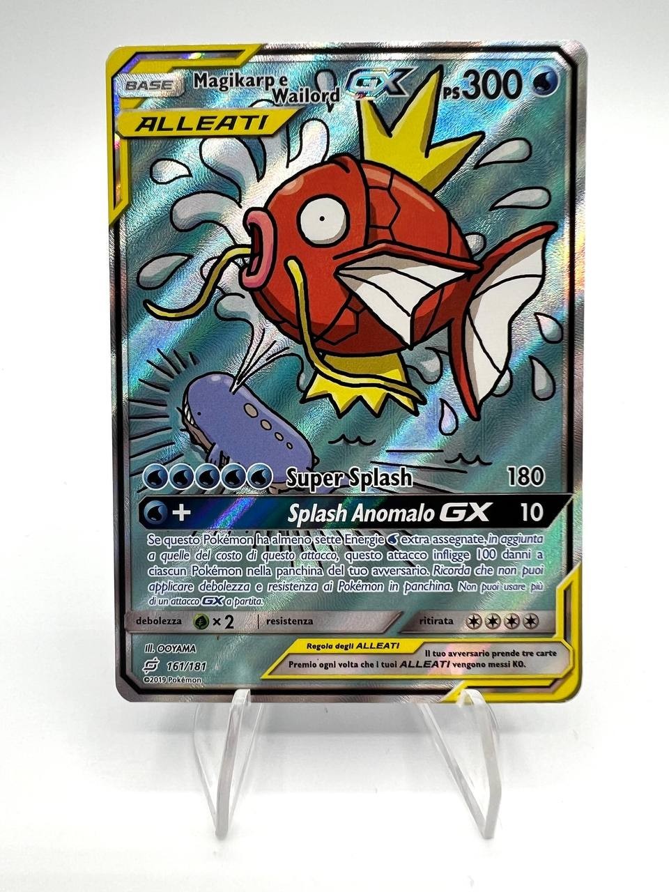 carta pokemon Magikarp e wailord GX 161/181 set alleati italiano Played Holo