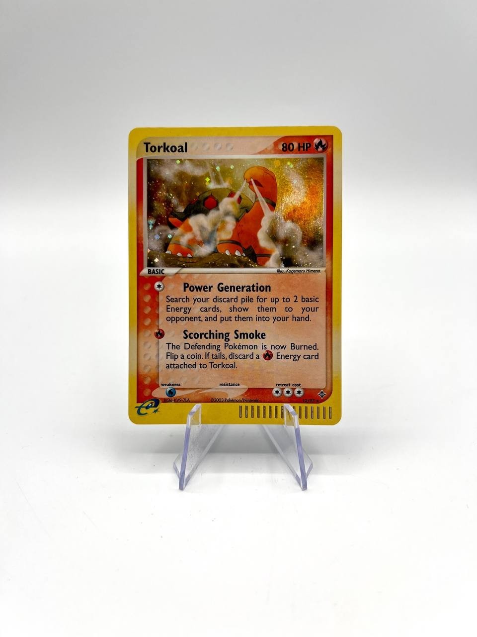 Carta Pokemon set EX Dragon Torkoal 12/97 Italiano Holo Excellent Vintage