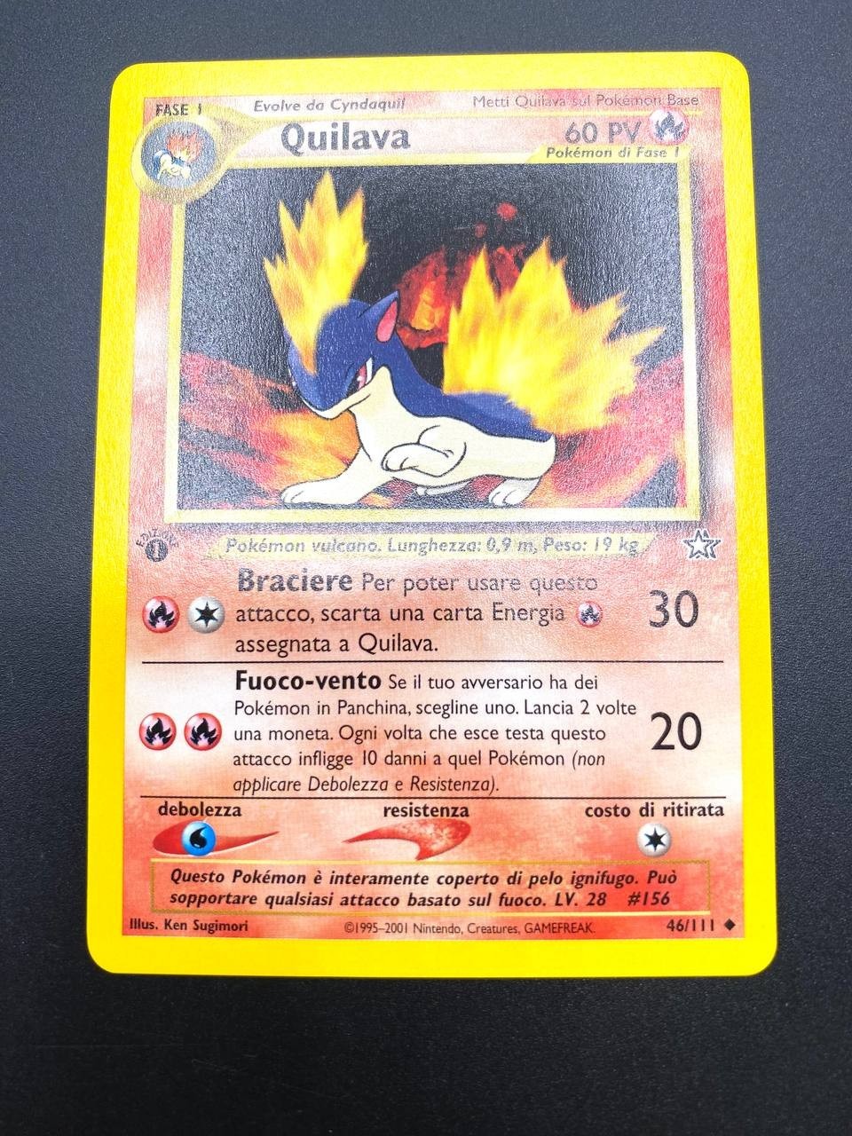 Carta pokemon Quilava 46/111 set Neo Genesis 1 Edizione NM Vintage Italiano