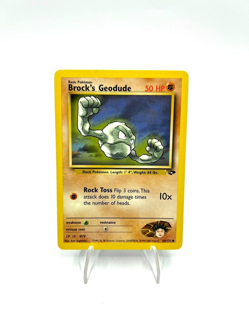 Carta pokemon Brock's Geodude 68/132 Gym Heroes Excellent Inglese Vintage