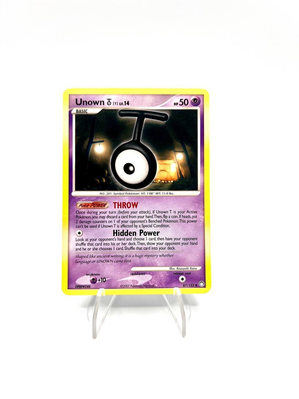 Pokemon Karte Unown T 67/123 Mysterious Treasures Vintage non Holo Englisch EXC