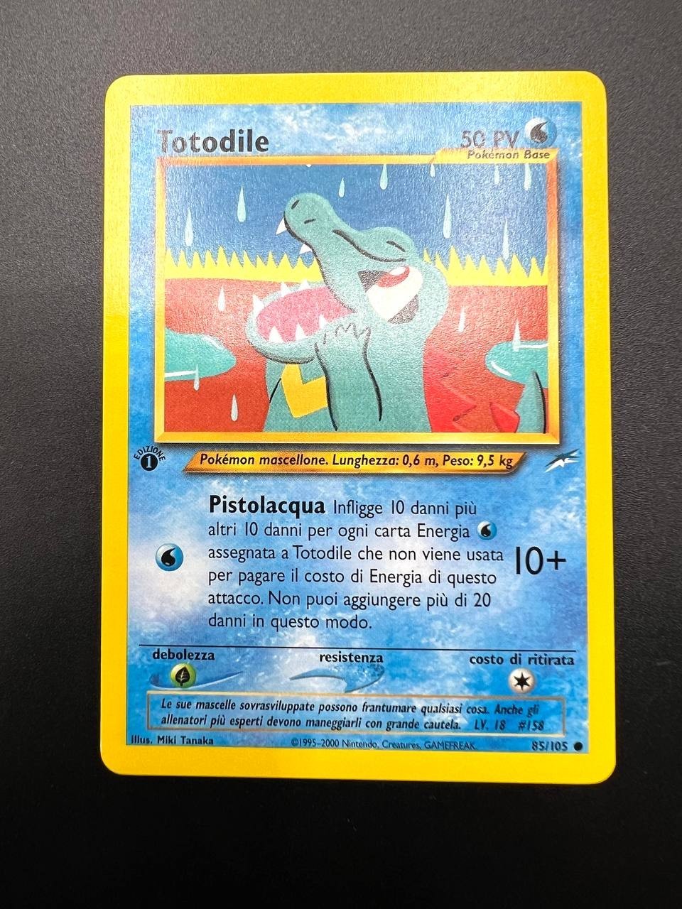 Carta Pokemon set Neo Destiny Totodile 85/105 Vintage 1a Edizione italiano EXC