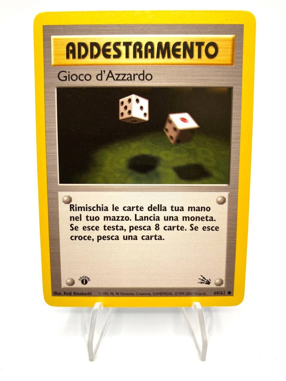 Carta Pokemon Gioco D’Azzardo Prima Edizione 60/62 ITA set Fossil Excellent