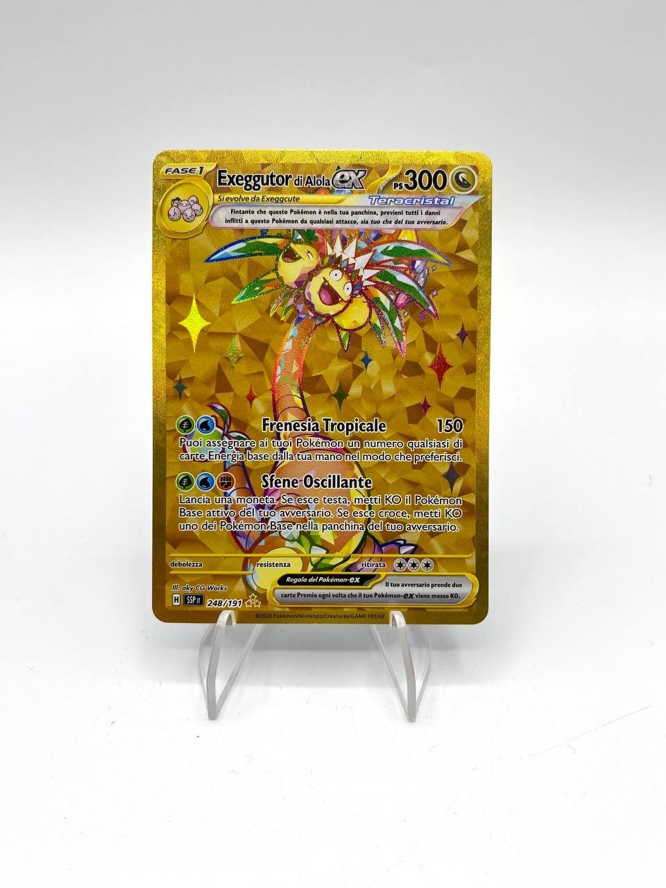 Carta pokemon Exeggutor di Alola EX SSP 248/191 Gold ITA Scintille Folgoranti NM