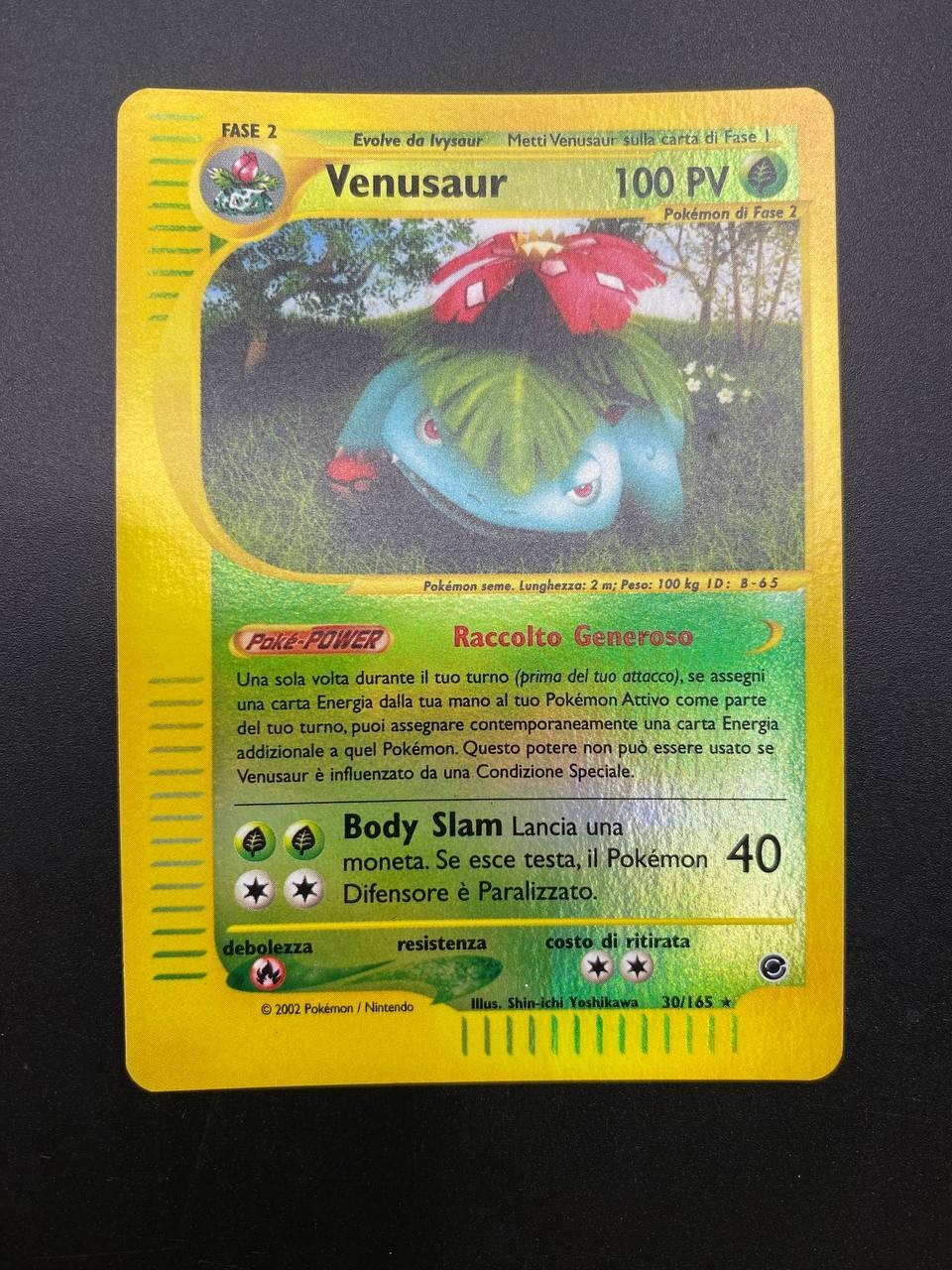 Carta Pokemon VENUSAUR 30/165 HOLO Italiano set Expedition 2002 Excellent