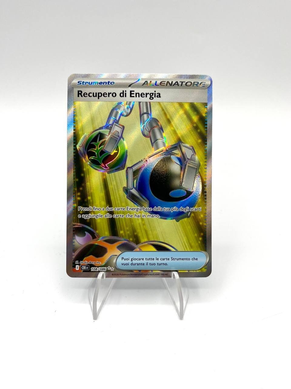 Carta pokemon Recupero di Energia 108/086 UR set Caos Nascente CRI NM holo