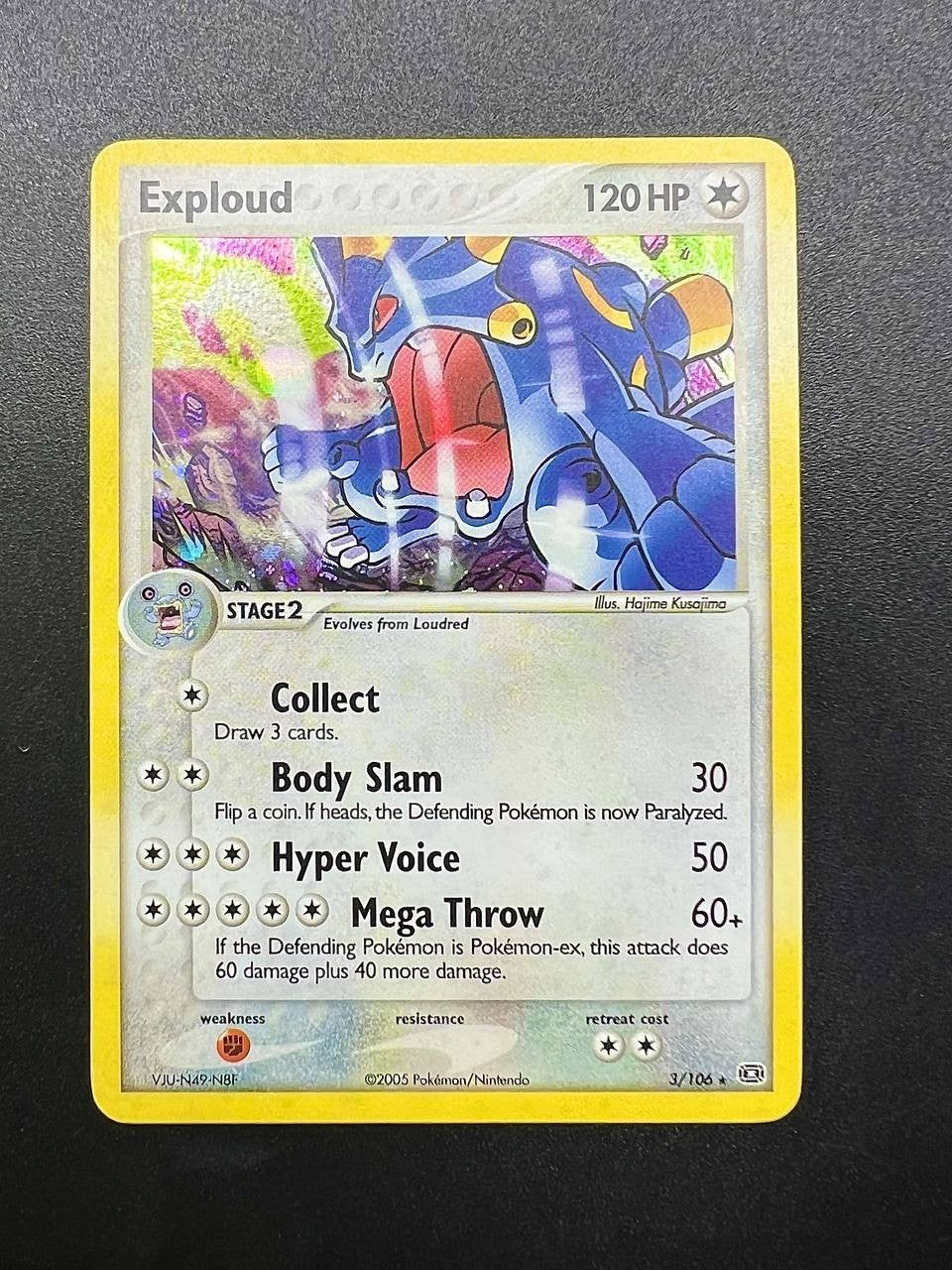 Carta Pokemon Exploud 3/106 EM set Ex Emerald Holo Inglese Near mint