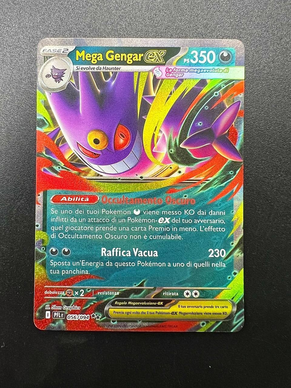 Pokémon Mega Gengar ex 056/094 PFL Fiamme spettrali Italiano Near mint Holo