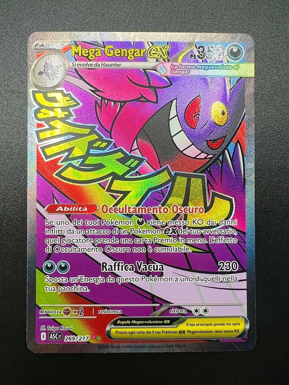 carta pokemon Mega Gengar EX ASC 269/217 Ascesa Eroica italiano near mint