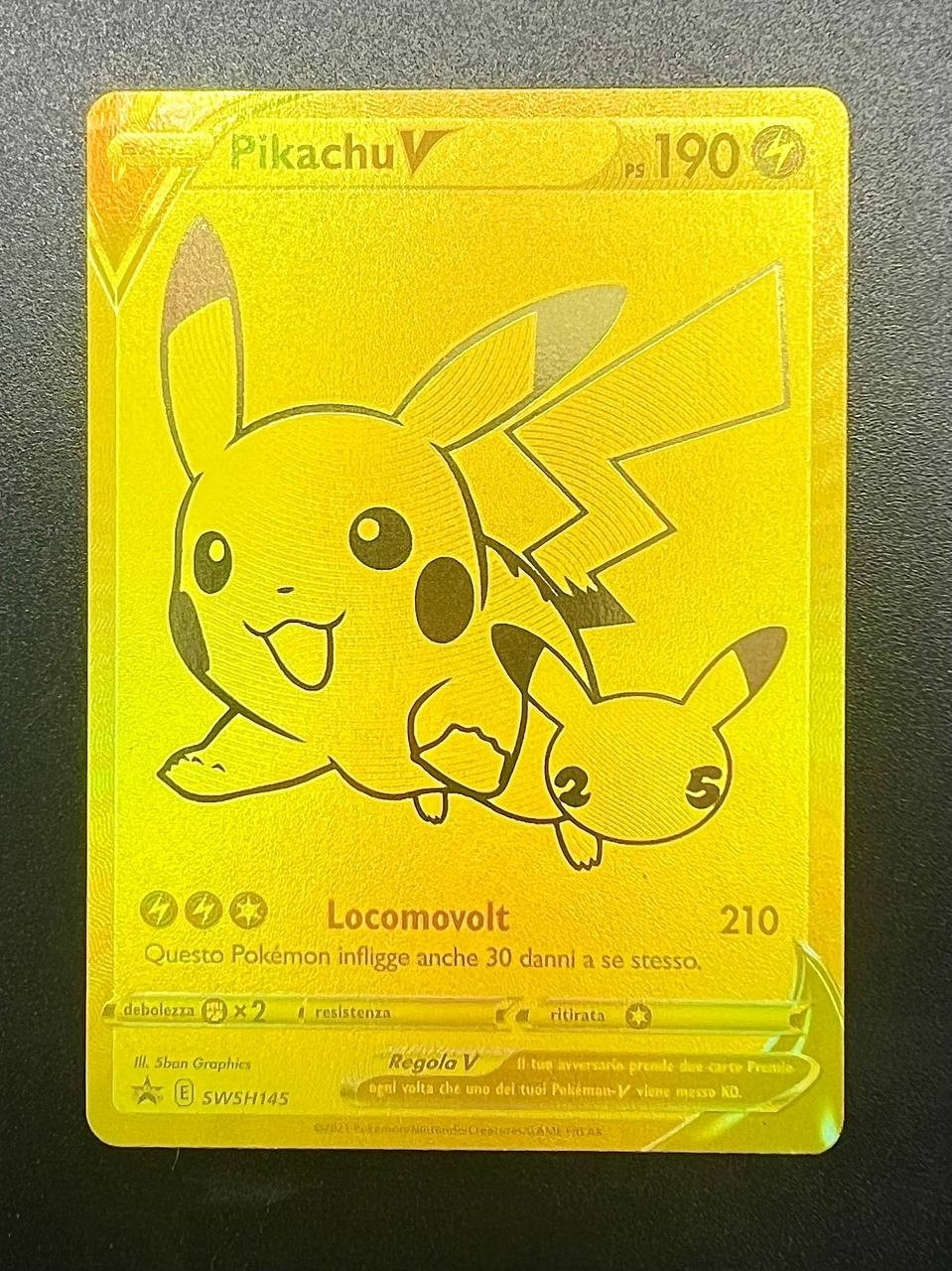 Pokemon Pikachu V SWSH145 Gran festa 25th holo Gold Promo Black Star Near mint
